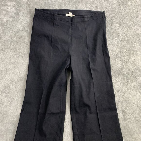 Eileen Fisher Pants Women 8 Black Linen Blend Pull On Side Zipper Trouser Casual - Picture 9 of 15